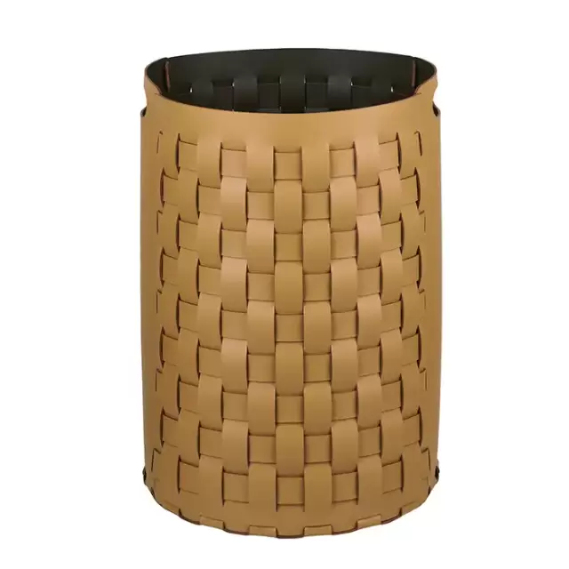 Colombo Adj Круглая корзина Bottega D40хH57см., напольная, цвет: горчичный/оливковый