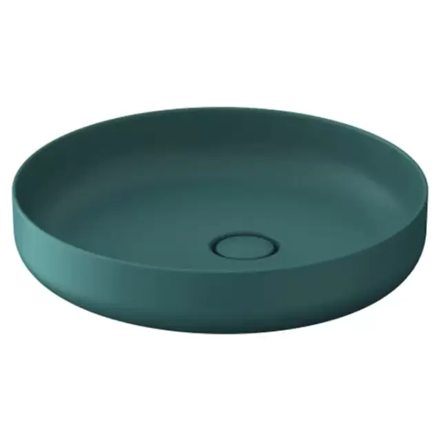 Duravit Vitrium Раковина накладная 46см., без отв., круглая, из DuroCast UltraResist, без перелива, цвет: аквамарин матовый