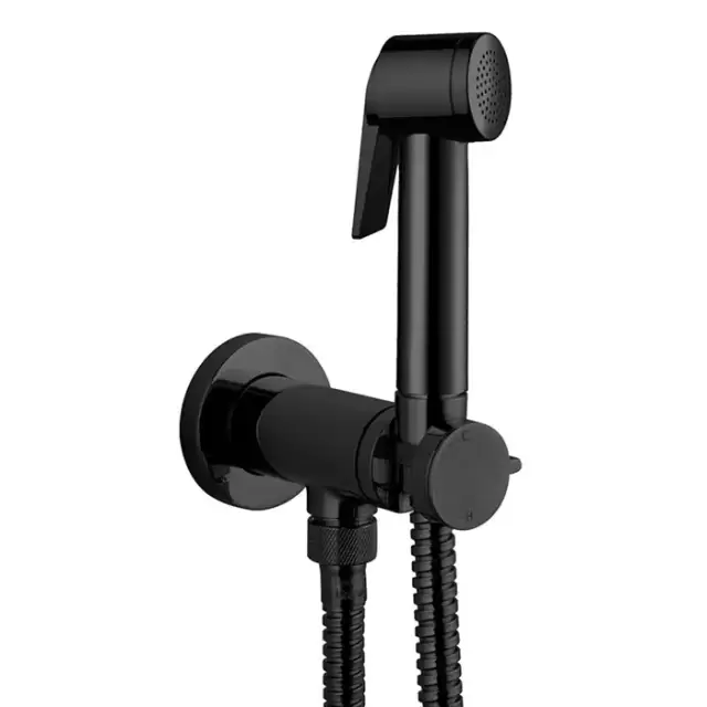 Bossini Paloma Гигиенический душ с прогрессивным смесителем и шлангом 125см., цвет: черный матовый