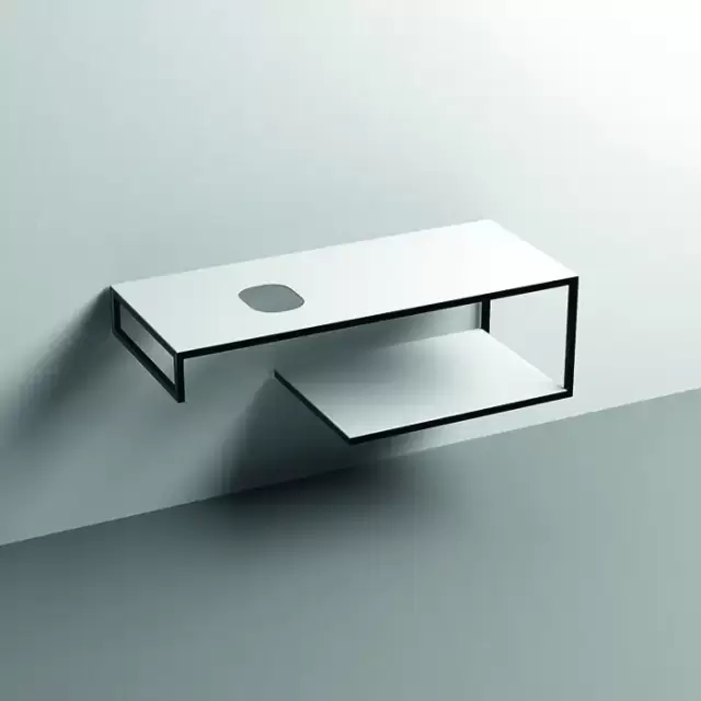 Kerasan Louise Металлическая структура для раковины 120см, подвесная, с полкой, с 1 отв., с полотенцедержателем, цвет: белый матовый