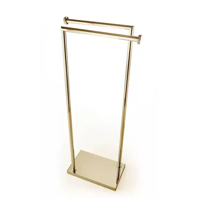 3SC Ribbon Напольная стойка с 2 полотенцедержателями, 83см, цвет: золото 24к. Lucido