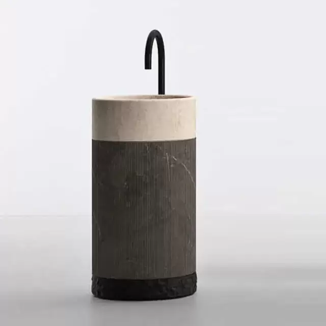 NOORTH milldue edition ROMA Раковина 45х88 см, без отв., напольная, без перелива, с донным клапаном, цоколь Ardesia, цвет: Grafite/Moka Cream