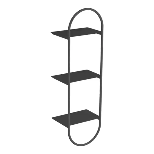 Simas Wave Полка подвесная тройная овальная 33х21х100 см, цвет: черный матовый