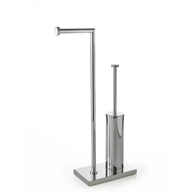 3SC Ribbon Напольная стойка, 63см, с полотенцедержателем и туалетным ёршиком, цвет: хром