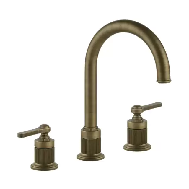 Gessi Venti20 Смеситель для раковины, на 3 отв., излив 17.2см., цвет: Antique Brass