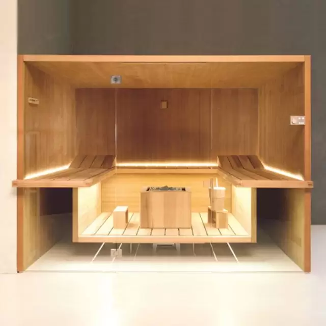 Effegibi Air 105 Corner Био-Сауна 247x182x213см, угловая DX, цвет: осина термообработанная