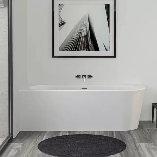 KNIEF Wall Corner R Ванна пристенная с монтажом в левый угол 180х80х60см, с щелевым переливом, цвет: белый со слив-переливом