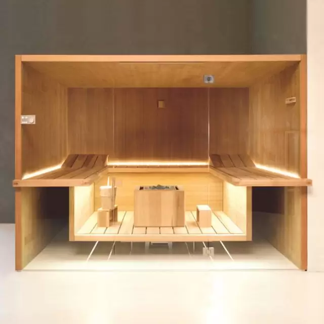 Effegibi Air 80 Био-Сауна 247x182x213см, угловая SX, цвет: осина термообработанная