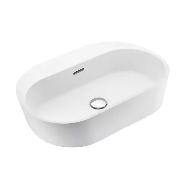 THG Monceau Раковина накладная 60х41х12cм., без отв., с переливом, цвет: белый матовый