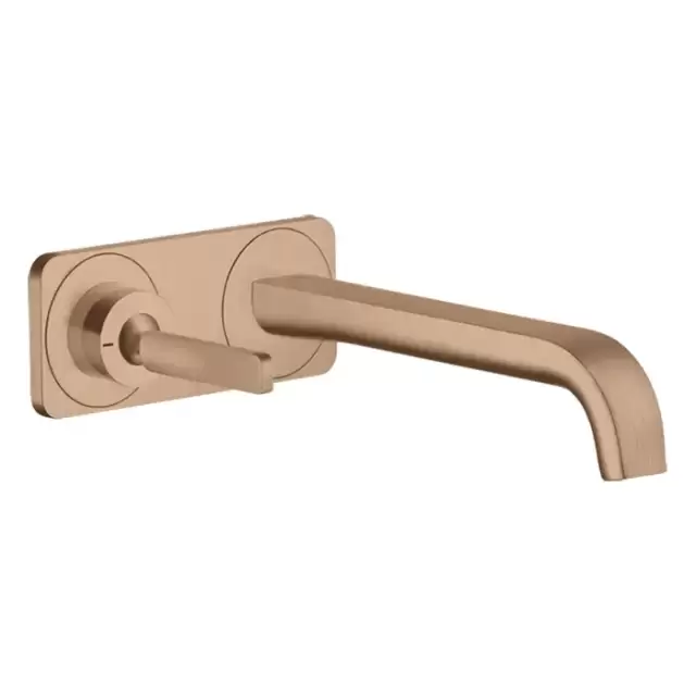 Axor Citterio E Смеситель для раковины, встраиваемый, излив: 22.1см., с панелью, цвет: шлифованное красное золото