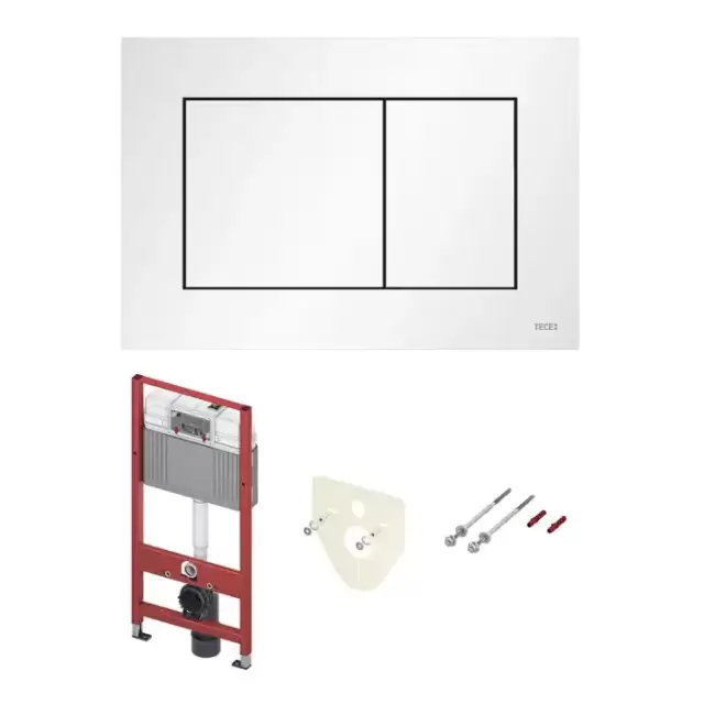 TECE Комплект TECEbase 3.0 c кронштейнами, звукоизоляцией, панелью смыва TECEnow, цвет: белый матовый
