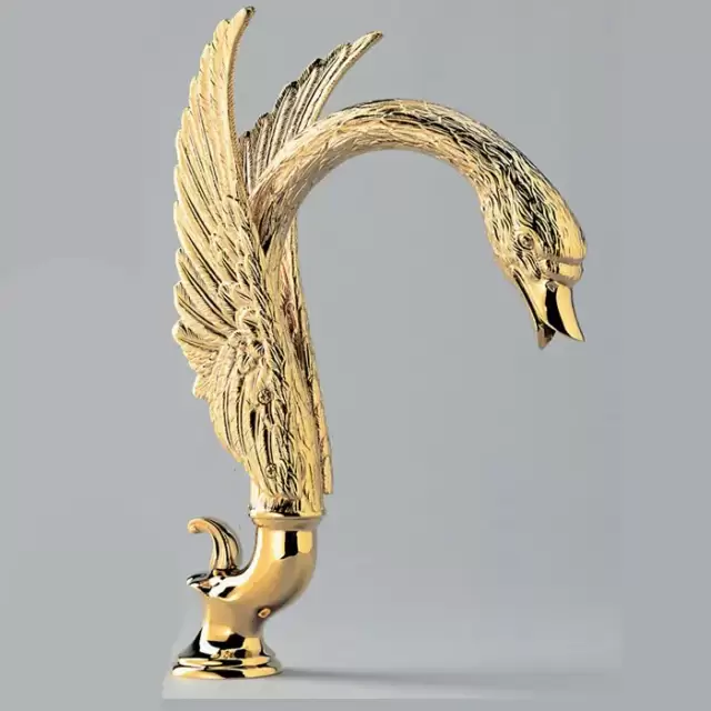 THG Cygne Излив для ванны с переключателем, цвет: полированное золото