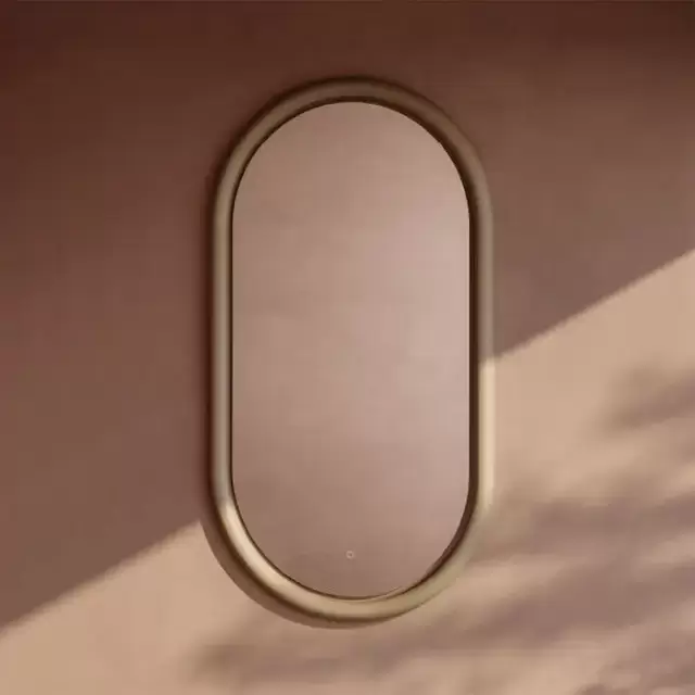 Artceram Milano Зеркало 55х100 см в керамической раме с LED-подсветкой и сенсорным выключателем, цвет: marrone matera