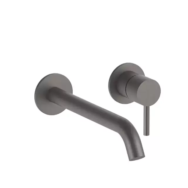 Fantini Nostromo Смеситель для раковины, встраиваемый, однорычажный, излив: 25см., внешняя часть, цвет: Matt Gun Metal PVD