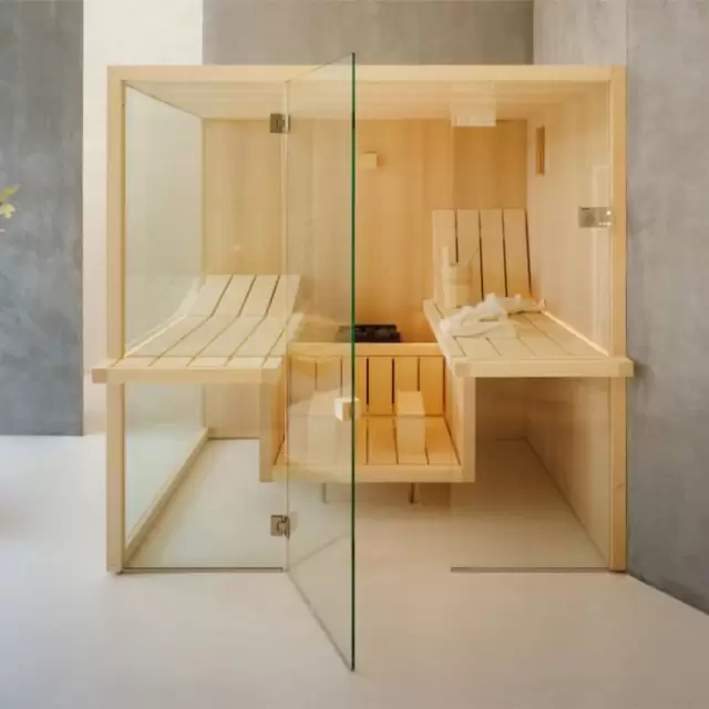 Effegibi Air 80 Corner Био-Сауна 247x162x213см, угловая DX, цвет: осина термообработанная