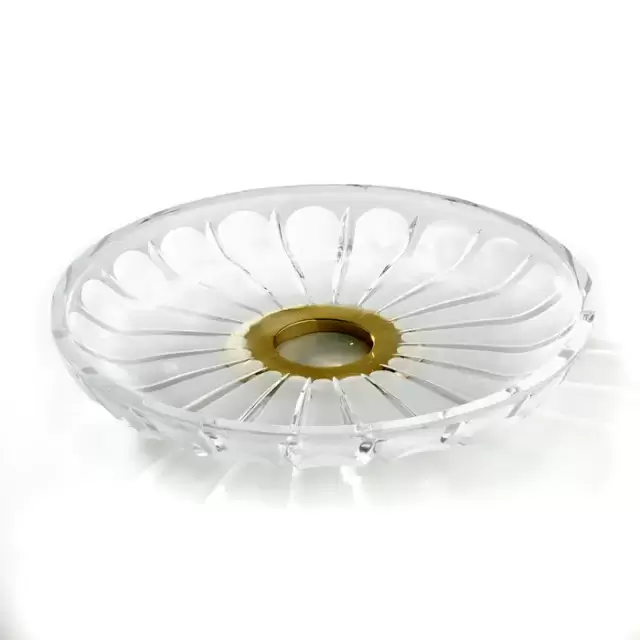 3SC Montblanc Лоток настольный 22хh2,5х22 см, цвет: прозрачный хрусталь/золото матовое