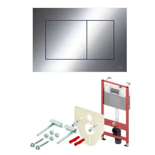 TECE Комплект TECEbase 3.0 c кронштейнами, звукоизоляцией, панелью смыва TECEnow, цвет: хром глянцевый
