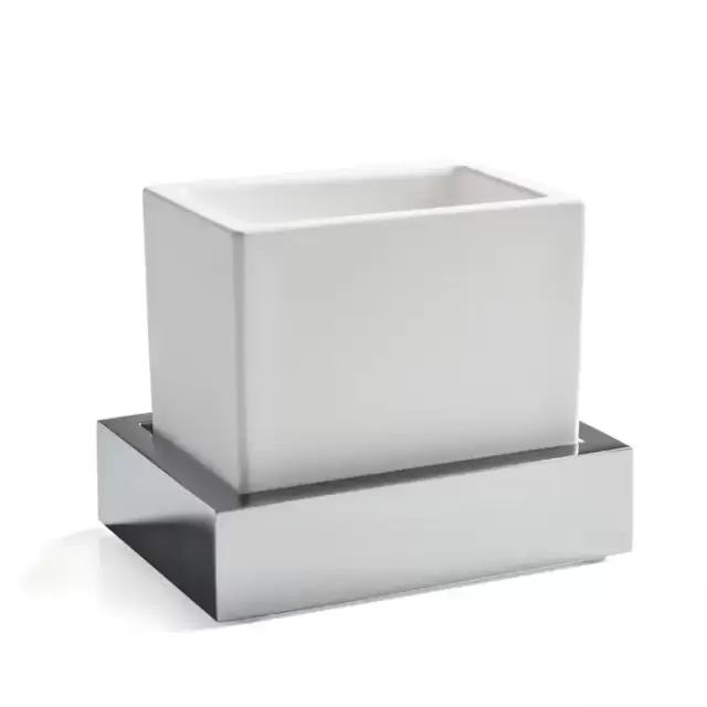 3SC SK 3.0 Стакан настольный, композит Solid Surface, цвет: белый/хром