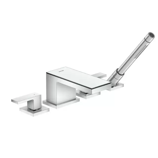 Axor MyEdition Смеситель для ванны, на 4 отв, излив 200мм, внешняя часть, цвет: хром/зеркальное стекло