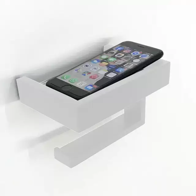 3SC SK Держатель тб с полочкой, цвет: белый матовый