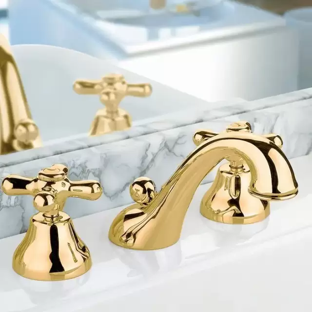 Nicolazzi Nuova Brenta Смеситель для раковины на 3 отверстия, излив: 130мм, цвет: Gold Brass