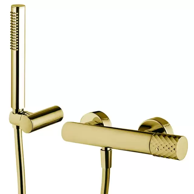 Fima Carlo Frattini Spillo Tech Смеситель для душа, настенный, с ручным душем, цвет: золото