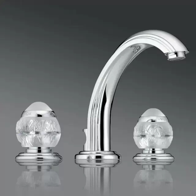 THG Panthere Cristal clair Смеситель для раковины, 3 отв., цвет: хром/прозрачный хрусталь