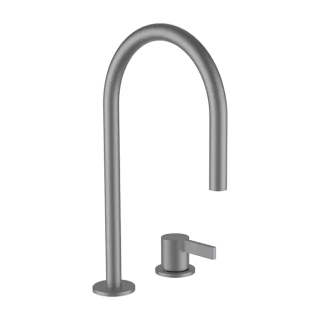 Laufen Kartell Смеситель для раковины, 2 отв., без донного клапана, цвет: PVD матовая нержавеющая сталь