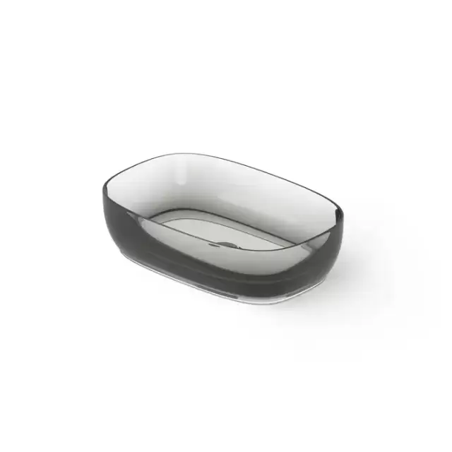 Dea Design Washbasins Раковина 55х36х14см., накладная, без отв., Glasstech, прозрачная смола, цвет: Smoky Black R4