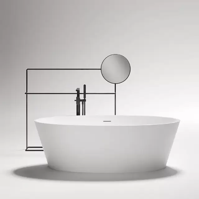 Gruppo Treesse Alma Ванна отдельностоящая 175х80х55 см, с сливом-переливом и сифоном, Solid Surface, цвет: белый глянцевый