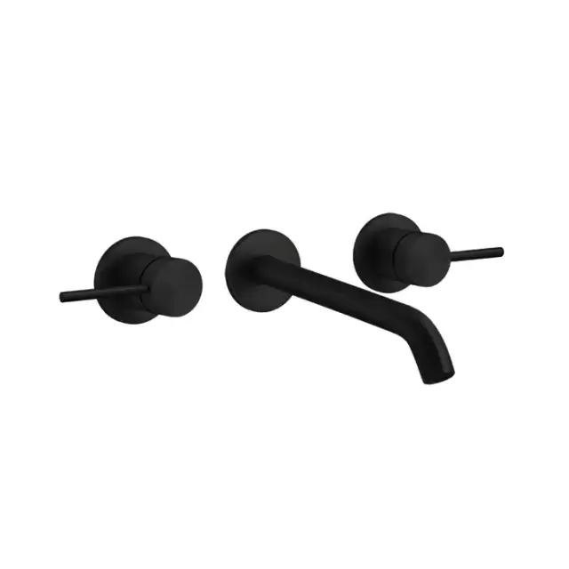 Gessi Flessa Встраиваемый смеситель для раковины на 3 отверстия с изливом, без донного клапана. внешняя часть, цвет:Black XL