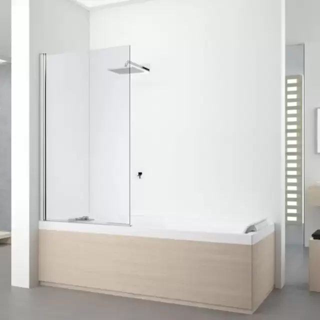 Novellini Young  Шторка на ванну 85х151,6см., DX/SX, стекло прозрачное, цвет: хром