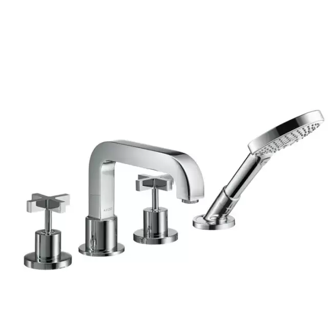 Axor Citterio смеситель для ванны, ручки крестом в щитке, на 4 отв. внешняя часть, цвет: хром