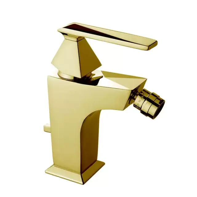 Nicolazzi Vincent Смеситель для биде на 1 отверстие, с донным клапаном, цвет: English Gold