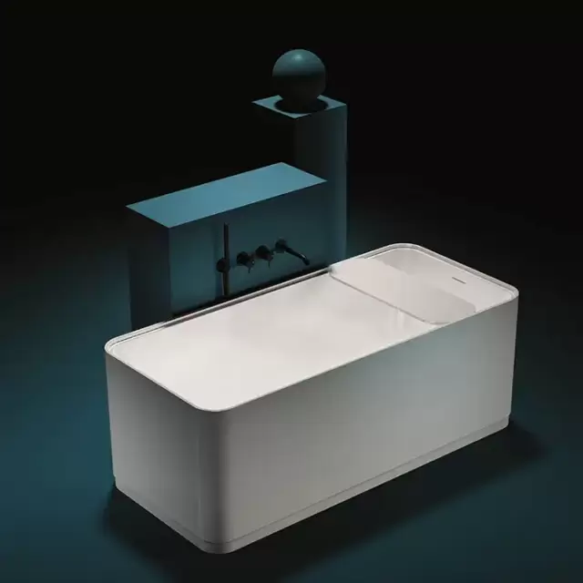 Gruppo Treesse Cross Ванна отдельностоящая 160х73х60 см., с сливом-переливом и сифоном, Solid Surface, цвет: белый глянцевый