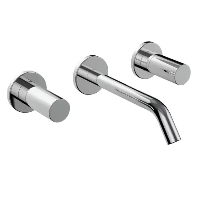 Laufen Kartell Встраиваемый смеситель для раковины на 3 отв, излив 175мм (внешние части), цвет: нержавеющая сталь (PVD)