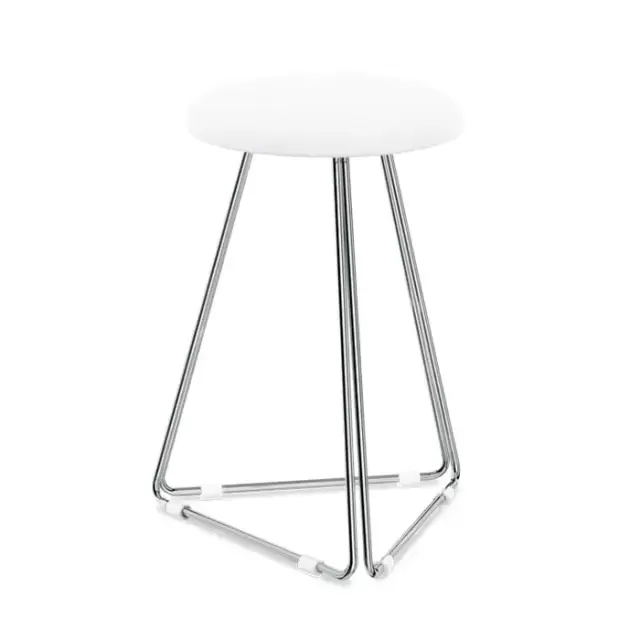 Decor Walther DW 71 Табурет 39.5x39.5x53см, напольный, цвет: хром / белый