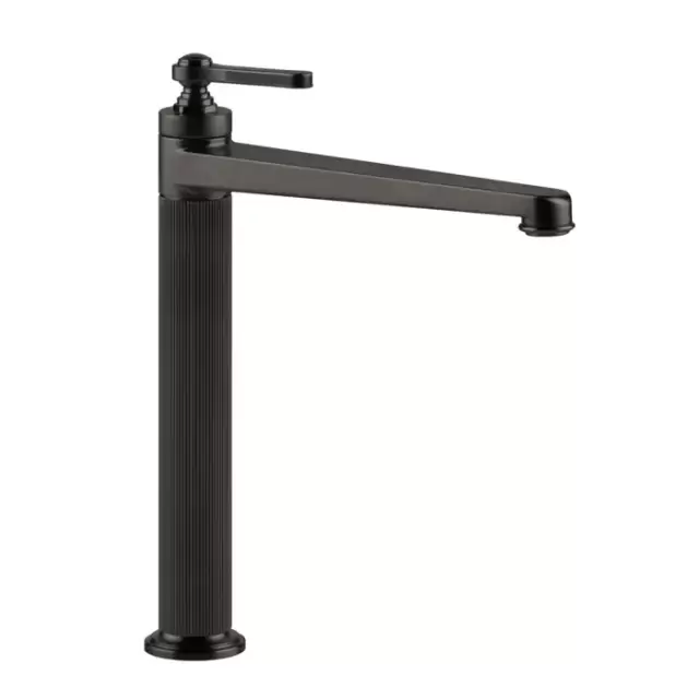 Gessi Venti20 Смеситель для раковины, на 1 отв., высокий, с донным клапаном, цвет: Black Metal Brushed PVD