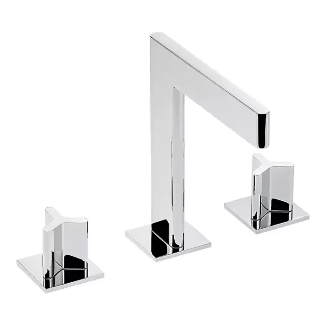 THG ICON-X METAL Смеситель для раковины, 3 отв., с донным клапаном, цвет: хром