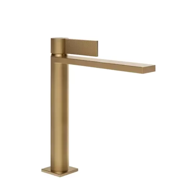 Gessi Inverso Diamantato Смеситель для раковины, 1 отв., с донным клапаном "Stop&Go", цвет: Warm Bronze Br PVD