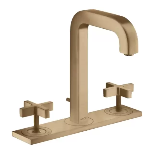 Axor Citterio Смеситель для раковины 170, на 3 отв., с панелью, с донным клапаном, цвет: шлифованная бронза