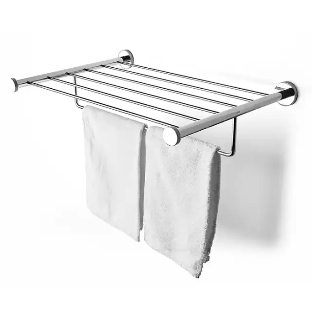 3SC Ribbon Полочка-решетка 50х35хh10см, с полотенцедержателем, цвет: хром