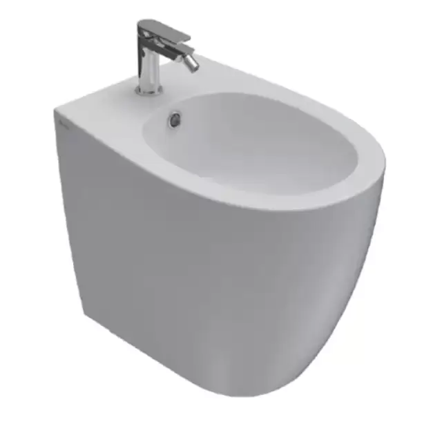 Globo 4ALL Биде напольное приставное 54х36 см, с 1 отв. под смеситель, с системой скрытого крепежа, цвет: белый