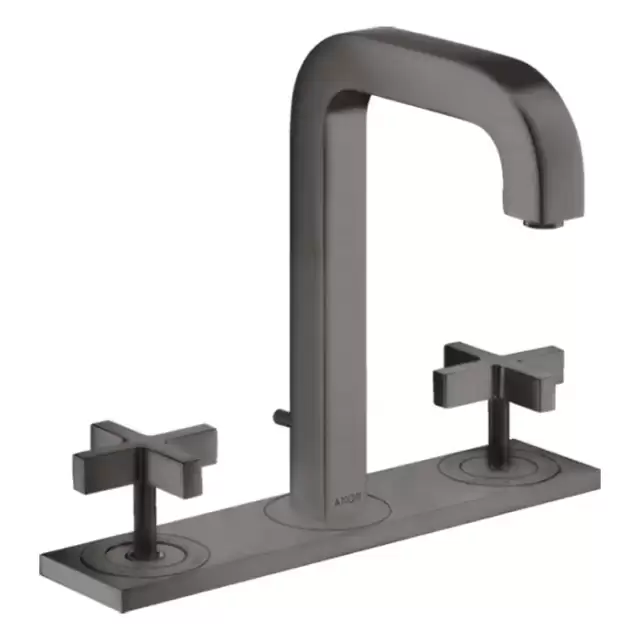 Axor Citterio Смеситель для раковины 170, на 3 отв., с панелью, с донным клапаном, цвет: шлифованный черный хром