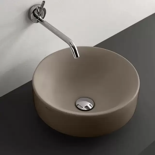 Kerasan Cento Раковина 35 см, без отв., круглая, без перелива, накладная/встраиваемая, цвет: Nocciola