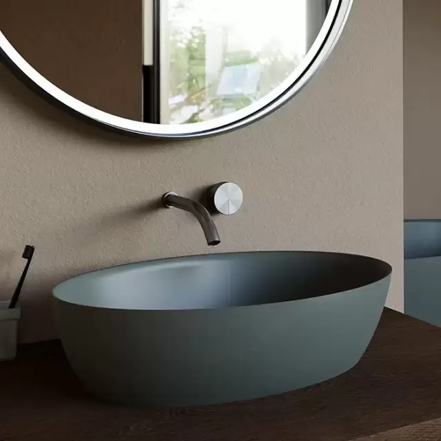 Salini Alda Раковина накладная 58х35х15cм, без отв., без перелива, материал: S-Stone, цвет: Tarpaulin grey