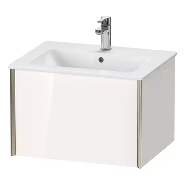 Duravit XViu Тумба подвесная 61x48x40см, с раковиной, 1 ящик, цвет: белый глянцевый/champagne matt