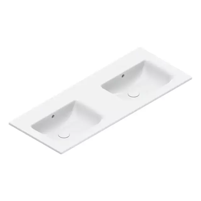 Catalano Italy Раковина двойная 125х50см, без отв., цвет: белый глянцевый