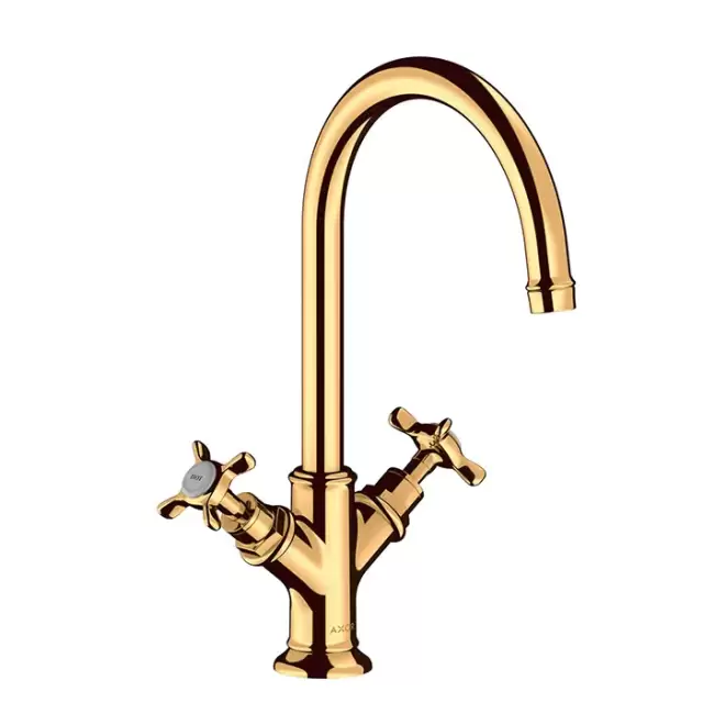 Axor Montreux Смеситель для раковины, на 1 отв., излив 175мм, без донного клапана, цвет: полированное золото