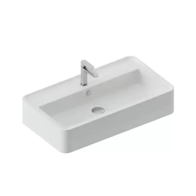 Artceram Rodolfo 80 Раковина накладная 80х45см., с 1 отв под., без слив перелива, покрытие saniglaze, цвет: белый